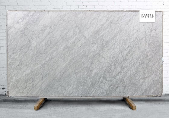 White Carrara Honed Marble Slab Random 1 1/4