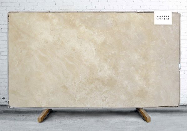 Ivory Honed Filled Travertine Slab - SL10519