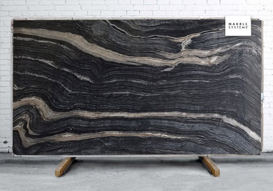 Silver Brown Wave Polished Marble Slab