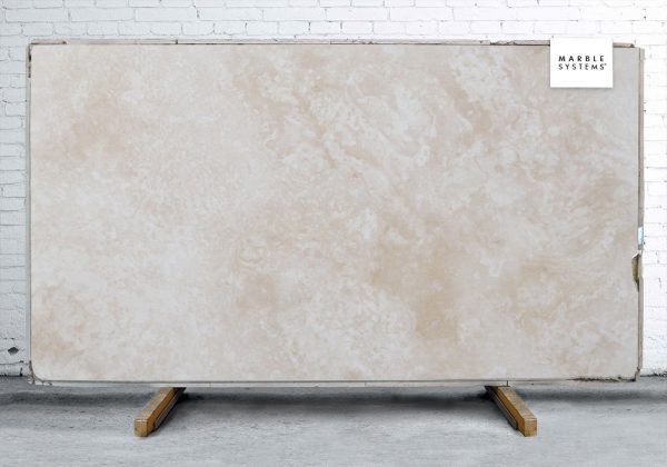 Ivory Honed Filled Travertine Slab - SL10521