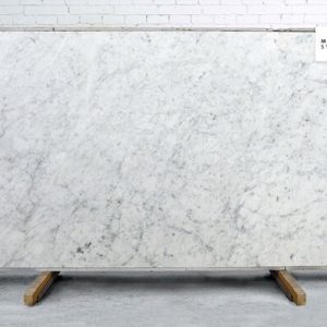 White Carrara Polished Marble Slab Random 1 1/4