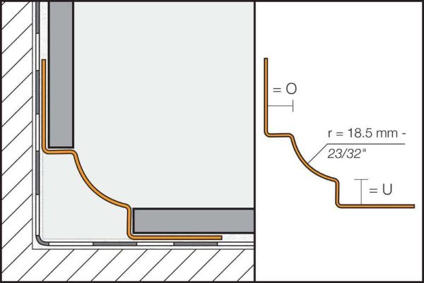 Schluter DILE-EHK Inside Corner 135-Way with 23/32 Inch (18.5 mm) Radius- Stainless Steel (V4) - Image 5