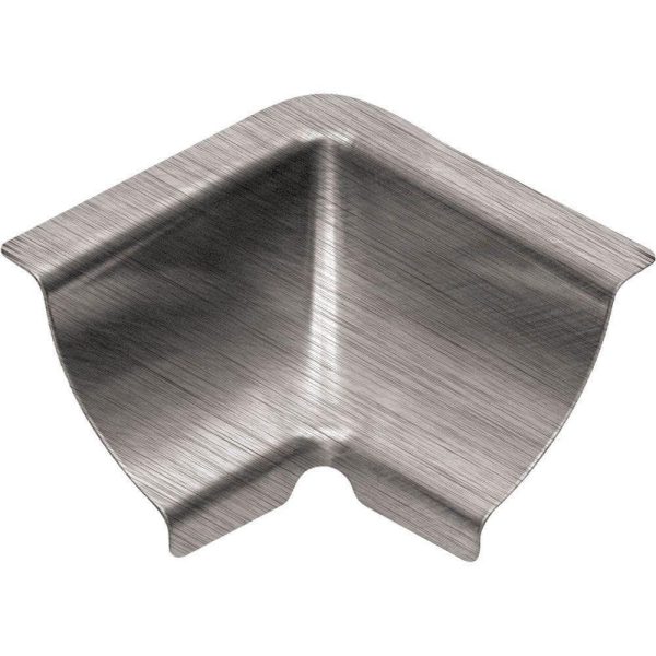 Schluter DILE-EHK Inside Corner 135-Way with 23/32 Inch (18.5 mm) Radius- Brushed Stainless Steel (V2)