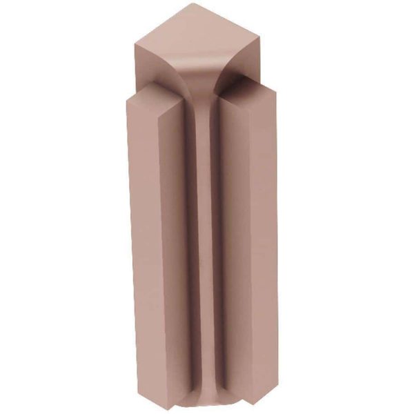 Schluter RONDE-STEP Inside Corner 90 with Vertical Le -1/2 Inch- Aluminum Anodized Matte Copper 5/16  (8 mm)