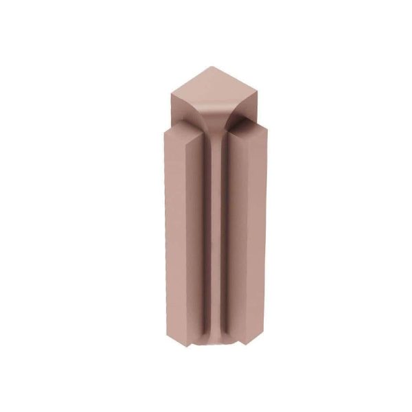 Schluter RONDE-STEP Inside Corner 90 with Vertical Le -1/ - Aluminum Anodized Matte Copper 1/2 Inch (12.5 mm)