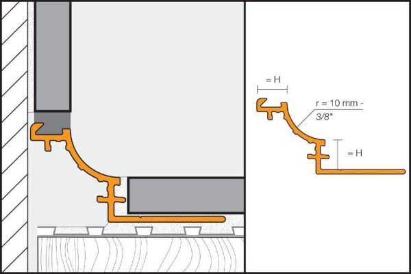 Schluter DILE-AHK Square Outside Corner 90 with 3/8  (10 mm) Radius- Aluminum Anodized Matte - Image 5