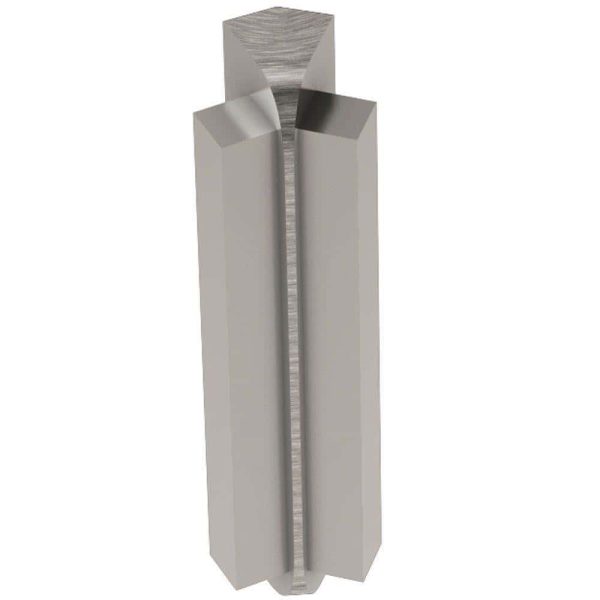 Schluter RONDE-STEP Inside Corner 135 with Vertical Le -1/2 Inch- Aluminum Anodized Brushed Nickel 3/8  (10 mm)