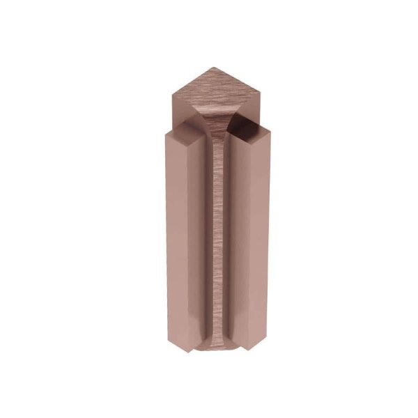 Schluter RONDE-STEP Inside Corner 90 with Vertical Le -1/ - Aluminum Anodized Brushed Copper 5/16  (8 mm)