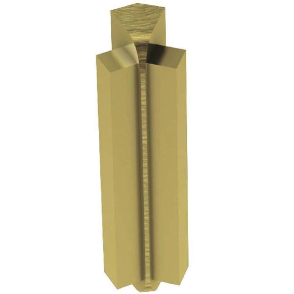 Schluter RONDE-STEP Inside Corner 135 with Vertical Le -1/2 Inch- Aluminum Anodized Brushed Brass 5/16  (8 mm)