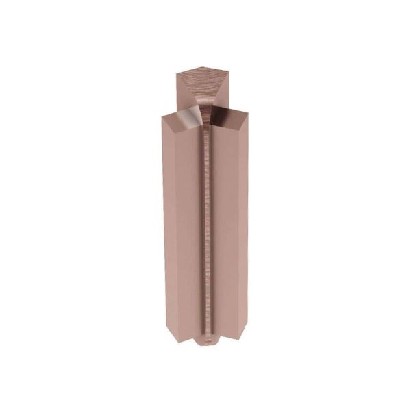 Schluter RONDE-STEP Inside Corner 135 with Vertical Le -1/ - Aluminum Anodized Brushed Copper 1/2 Inch (12.5 mm)