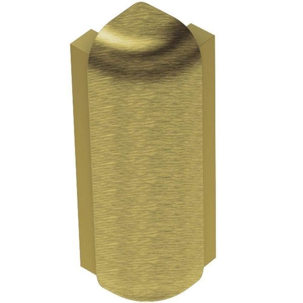 Schluter RONDE-STEP Outside Corner 90 with Vertical Le -1/ - Aluminum Anodized Brushed Brass 1/2 Inch (12.5 mm)