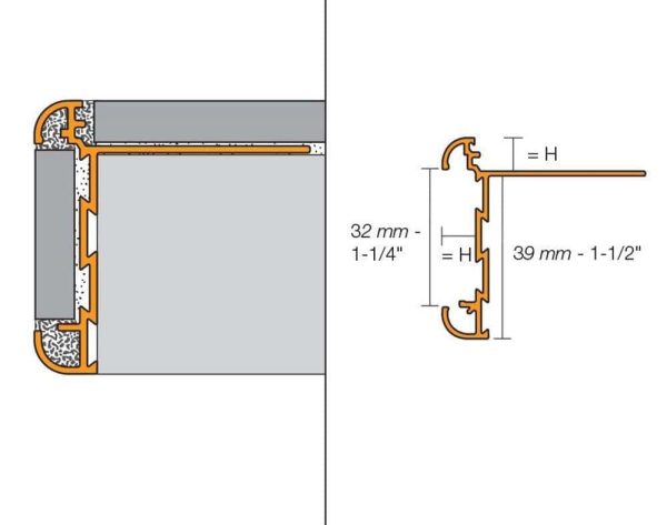 Schluter RONDE-CT Inside Corner 90- Aluminum Anodized Matte Copper 5/16  (8 mm) - Image 7