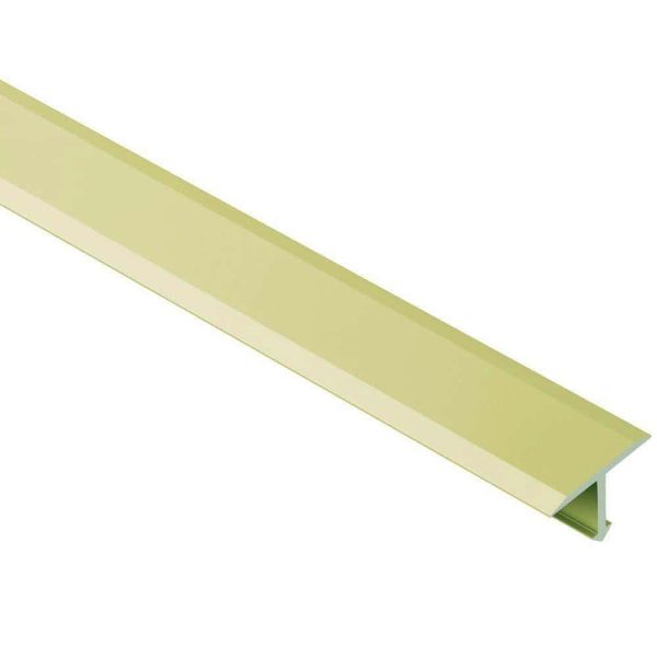 Schluter REN-T Satin Brass Anodized Aluminum 17/32 Inch (14 mm) x8f -1/2 Inch Meta -Shaped Tile Edging Trim