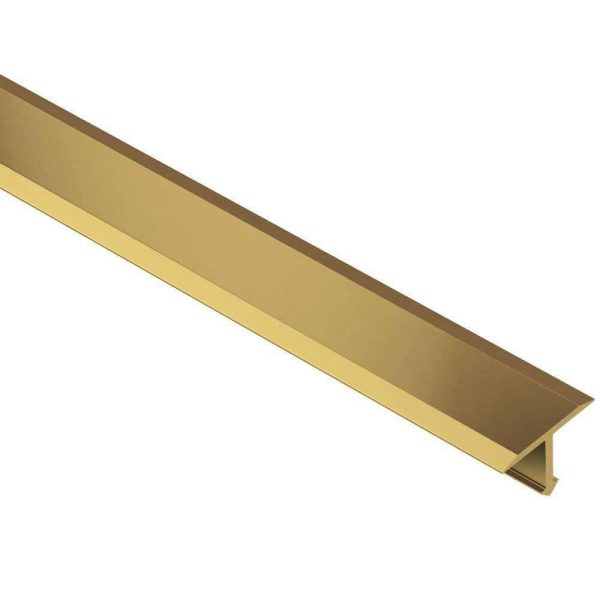 Schluter REN-T Solid Brass 17/32 Inch (14 mm) x8f -1/2 Inch Meta -Shaped Tile Edging Trim