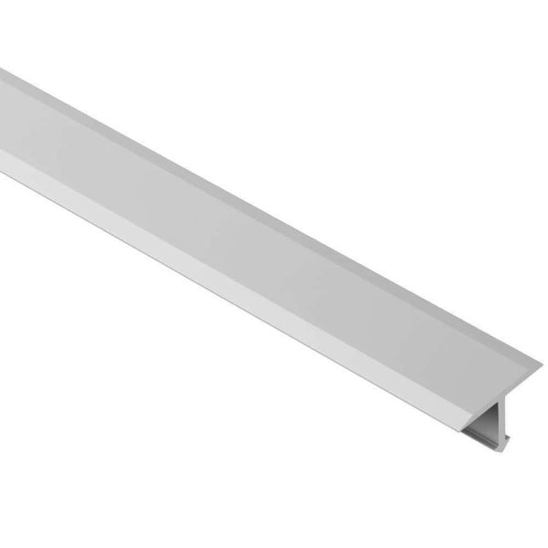 Schluter REN-T Satin Anodized Aluminum 17/32 Inch (14 mm) x8f -1/2 Inch Meta -Shaped Tile Edging Trim