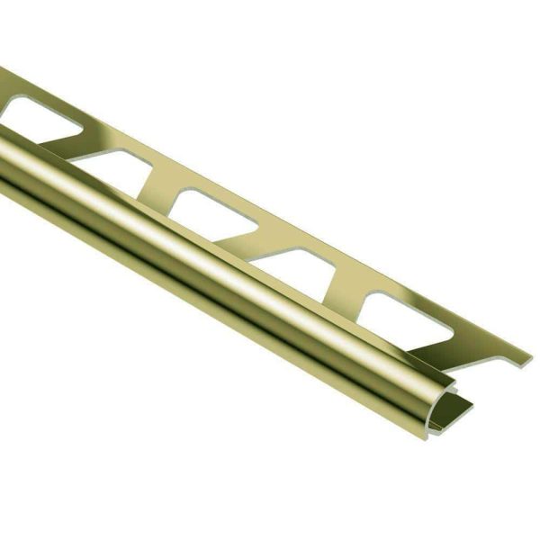 RONDEC BULLNOSE TRIM 1/2 Inch ALUM POLISH BRASS