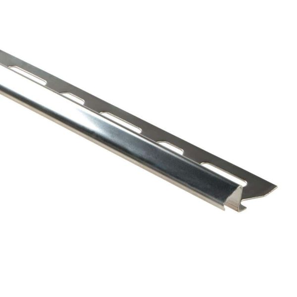 Schluter DEC-DE Decorative Edg-protection Profile for 135 Outside Corner- Stainless Steel (V2) 3/8  (10 mm) x8f -1/2 Inch