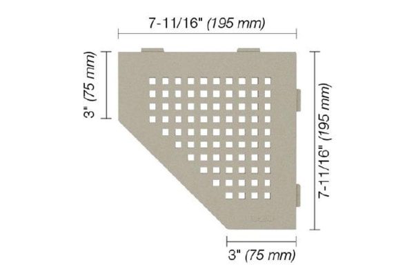 SHELF PENTAGON CORNER SQUARE GREIGE