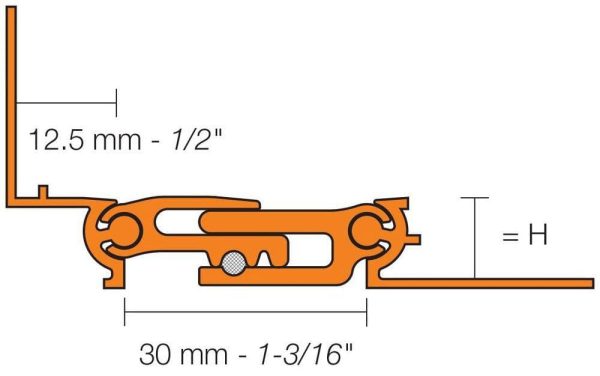 DILE-BT/O WALL/FLOOR EXP JNT 5/16  ALUM SATIN - Image 4