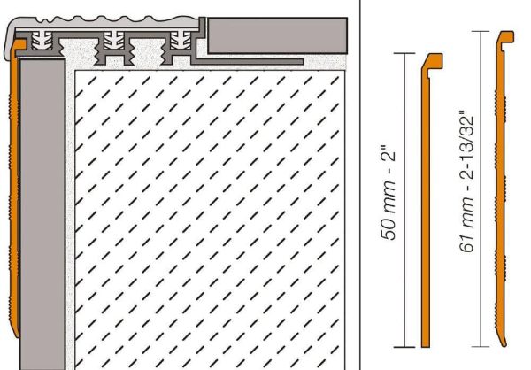 TRE-TAP 2 Inch STAIR RISER ALUM SATIN - Image 5