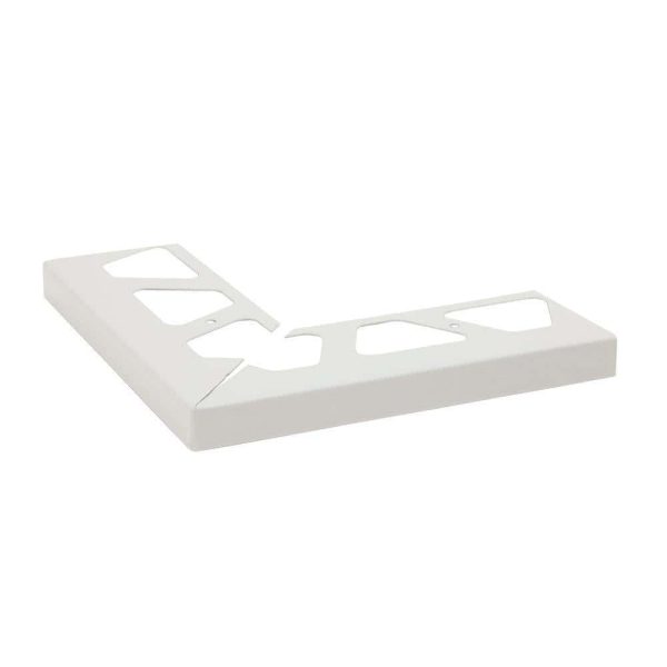 Schluter BAR-RW Outside Corner 90 for Balcony Edging Profile Aluminum Bright White 9/16  (15 mm)