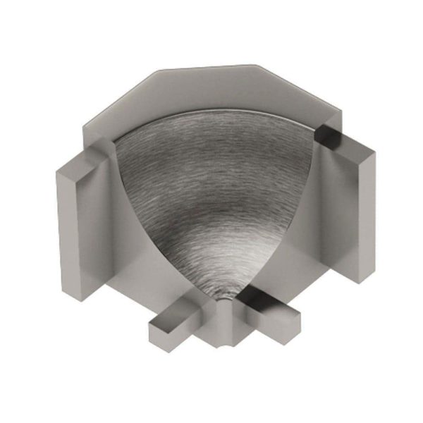 Schluter DILE-AHK Inside Corner 90 with 3/8  (10 mm) Radius- Aluminum Anodized Brushed Nickel