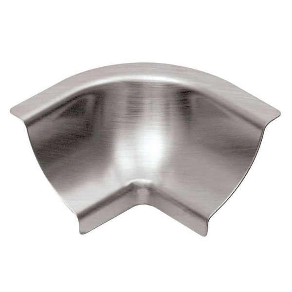 Schluter DILE-HKU Inside Corner 90 with 3/8  (10 mm) Radius- Brushed Stainless Steel (V4)