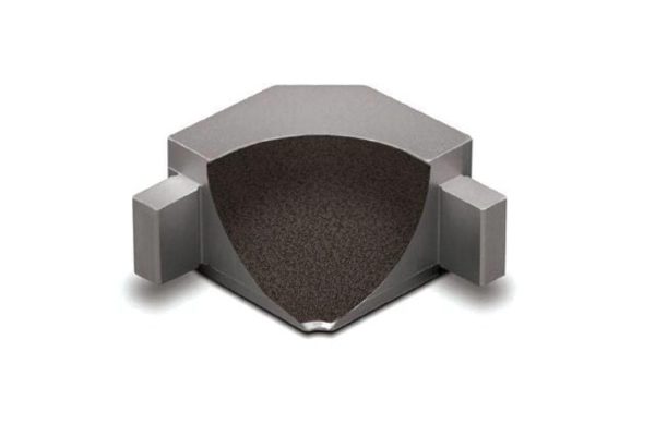 Schluter DILE-AHKA Inside Corner 90 with 3/8  (10 mm) Radius- Aluminum Dark Anthracite