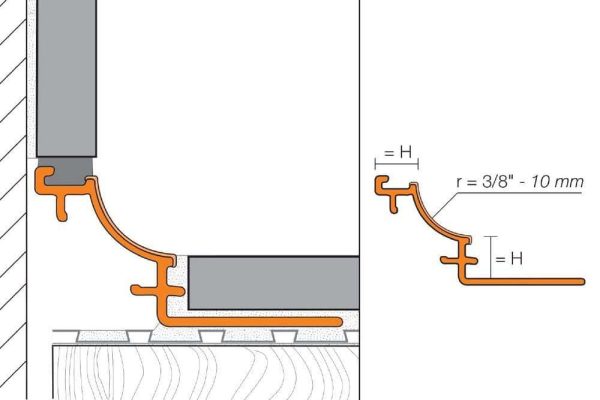 Schluter DILE-PHK Inside Corner 90 with 3/8  (10 mm) Radius- PVC Plastic Sand Pebble - Image 3