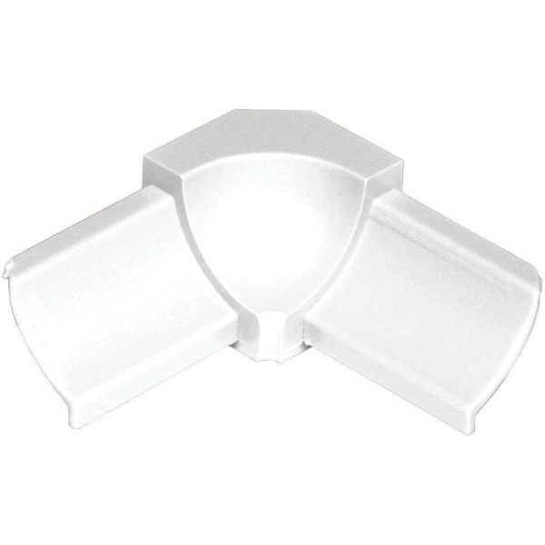 Schluter DILE-PHK Inside Corner 90 with 3/8  (10 mm) Radius- PVC Plastic Bright White