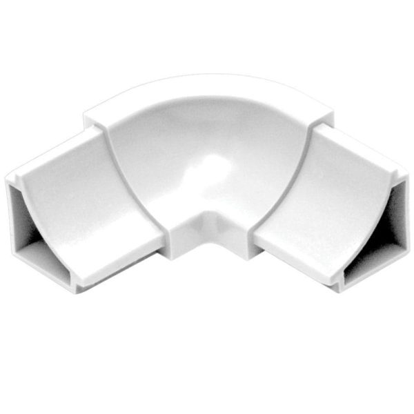 Schluter DILE-HKW Inside Corner 90-Way with 11/16  (18 mm) Radius- PVC Plastic Bright White