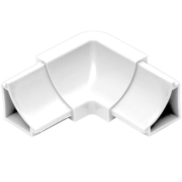 Schluter DILE-HKW Inside Corner 90-Way with 11/16  (18 mm) Radius- PVC Plastic Bright White