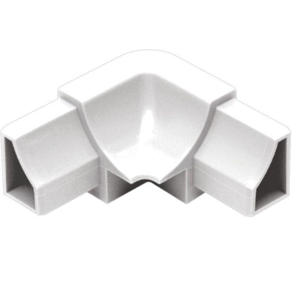 Schluter DILE-HK Inside Corner 90-Way with 11/16  (18 mm) Radius- PVC Plastic Bright White