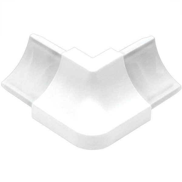 Schluter DILE-HKW Outside Corner 90 with 11/16  (18 mm) Radius- PVC Plastic Bright White