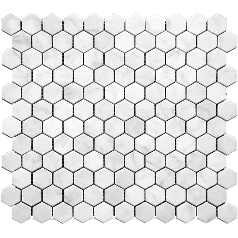 Carrara Hex 1X1 Honed - Mir Mosaic - KB-G02H