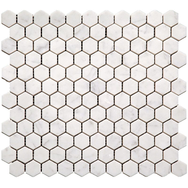 Carrara Hex 1X1 Polished - Mir Mosaic - KB-G02P