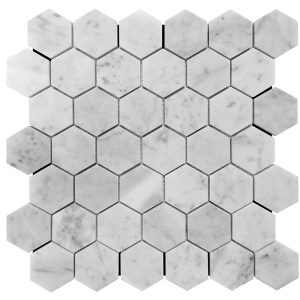 Carrara Hex 2X2 Honed - Mir Mosaic - KB-G03H