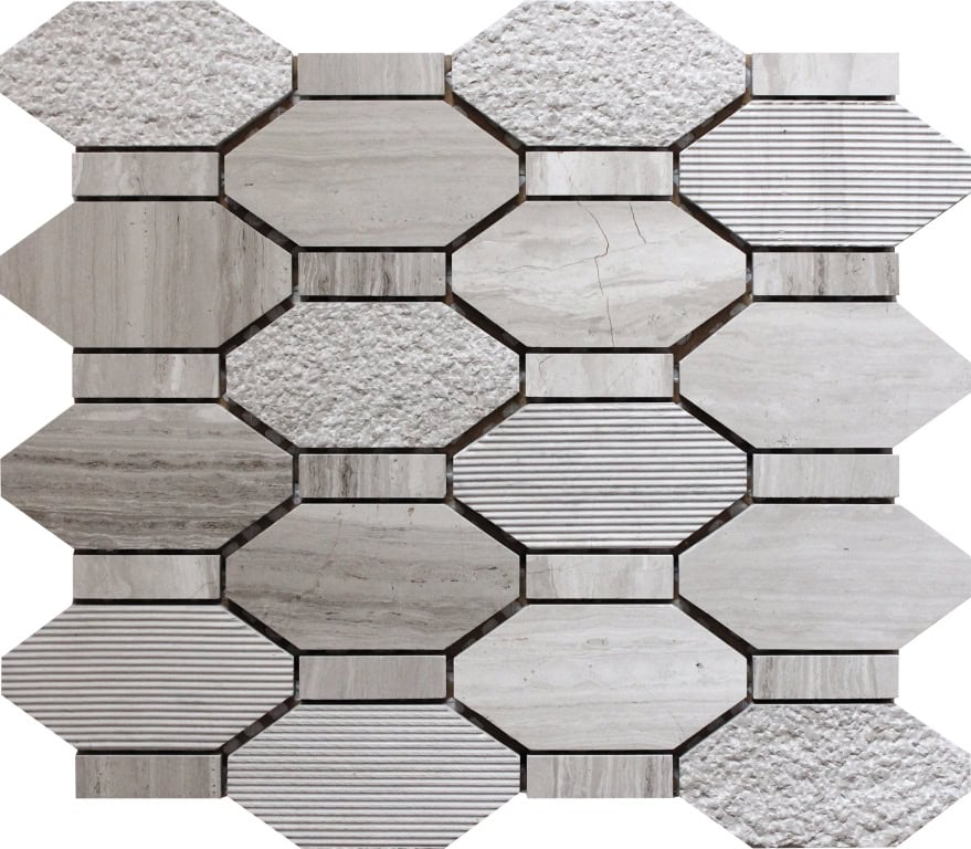 Pacific Rim Wooden Gray - Mir Mosaic - BL-02WG