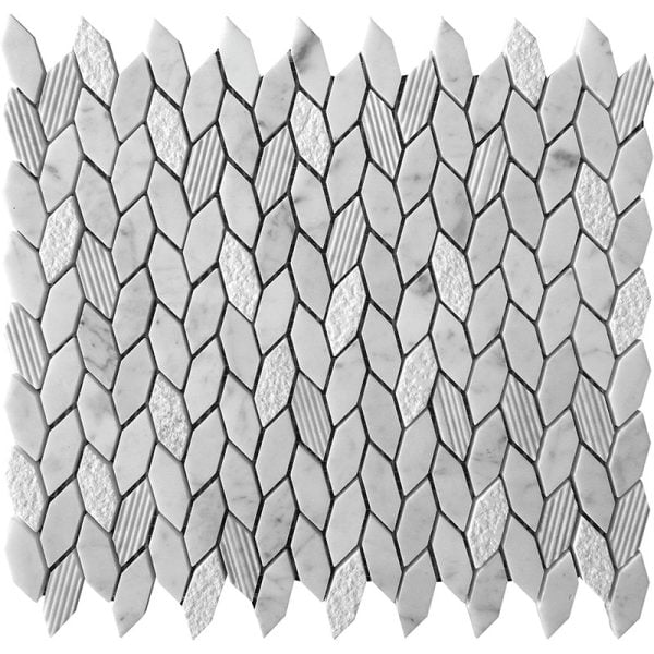 Leaf Carrara - Mir Mosaic - BL-08CA