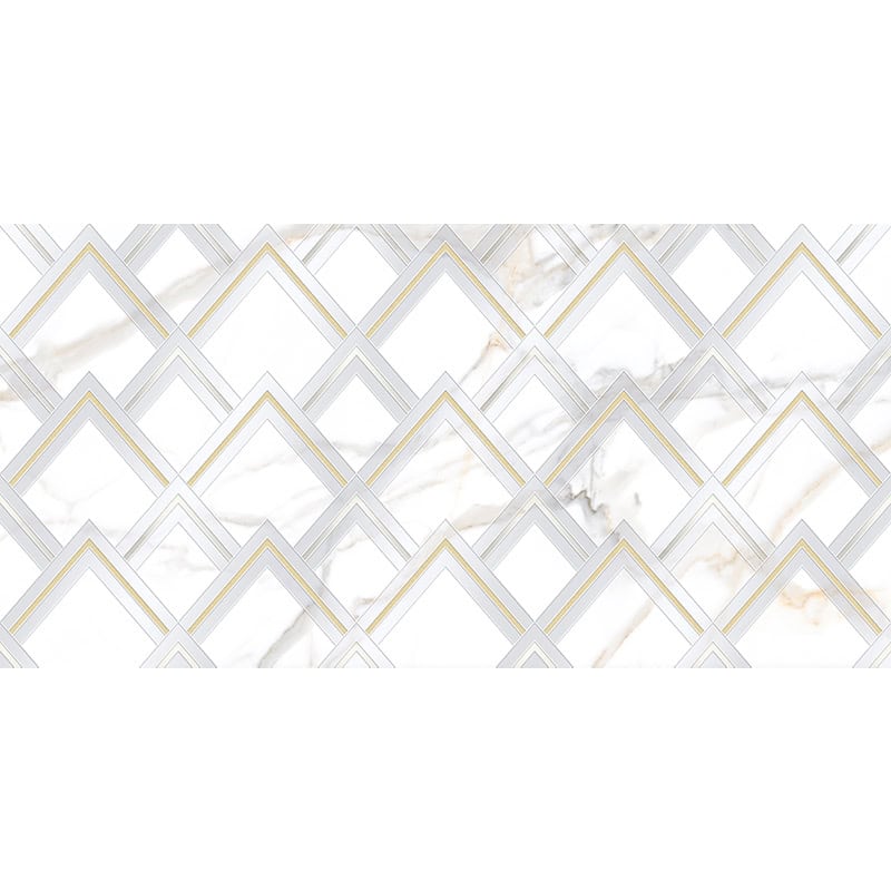 Cosmopolitan Chevron Deco 24X48 - Mir Mosaic - COS-CHV-2448