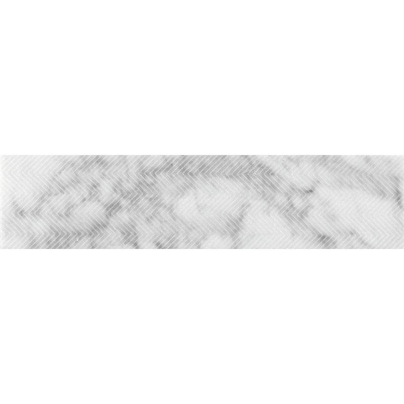 Etched Chevron Carrara - Mir Mosaic - EFT-03CA