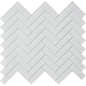 Mirage White 1X3 Herringbone Gloss - Mir Mosaic - HB-066