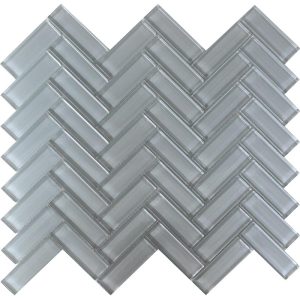 Gray Cloud 1X3 Herringbone Gloss - Mir Mosaic - HB-092