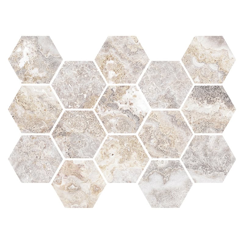 Imperial Ridge White Hex - Mir Mosaic - IMP-RID-WHT-HEX