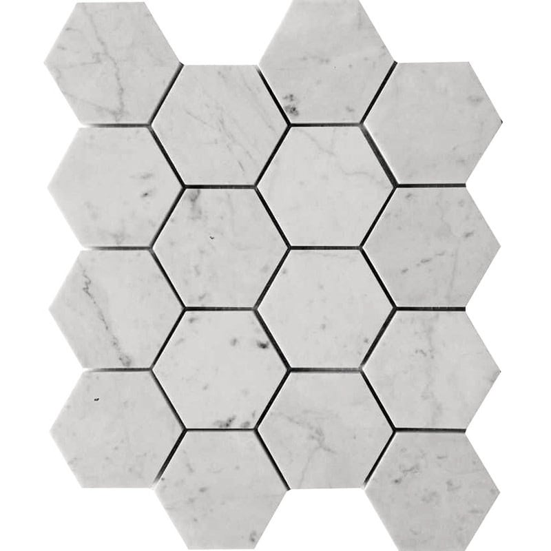 Carrara Hex 3X3 Honed - Mir Mosaic - KB-G06H