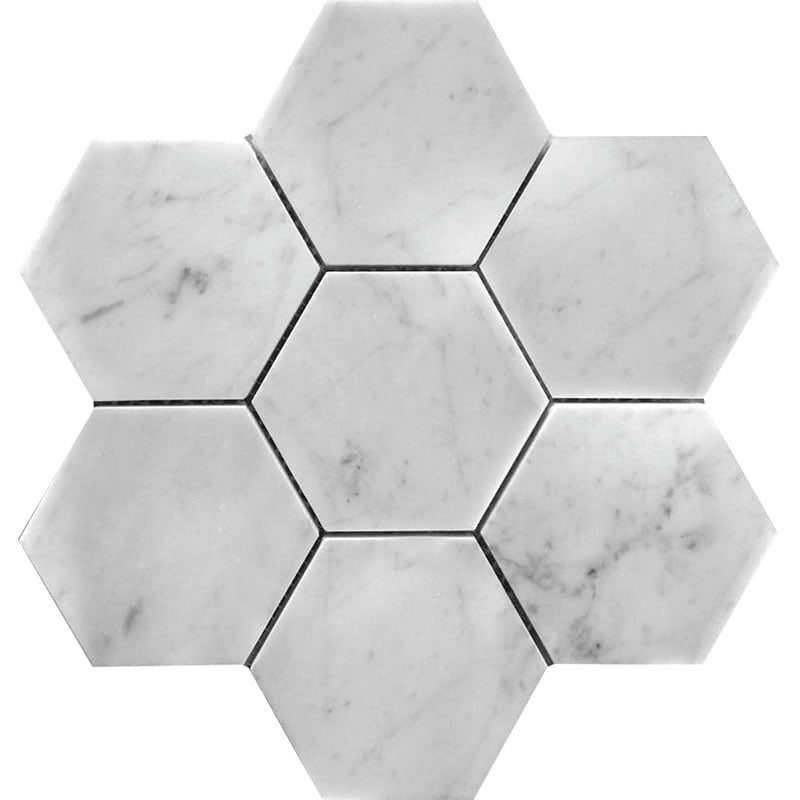 Carrara 4X4 Hex Honed - Mir Mosaic - KB-G11H