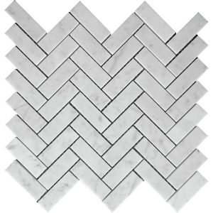 Carrara 1X3 Herringbone Honed - Mir Mosaic - KB-H05H