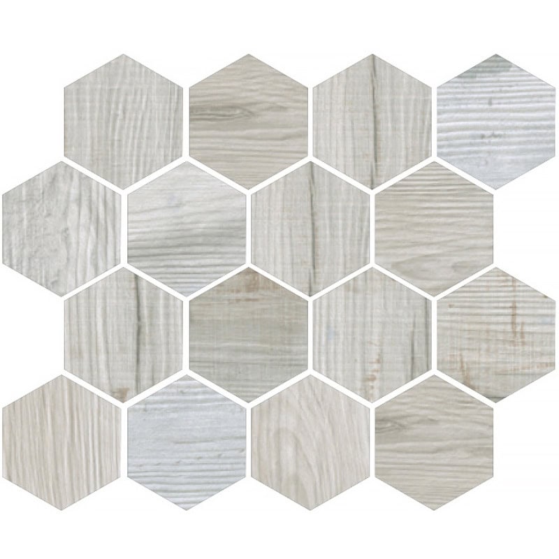 Oregon White Wood Hex - Mir Mosaic - ORE-WHT-WD-HEX