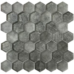 Graphite Linen Hex - Mir Mosaic - SRA-10