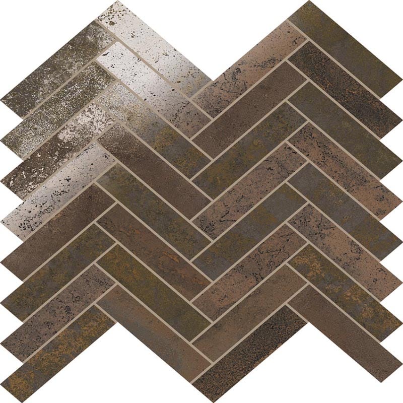 Stellar Copper Herringbone - Mir Mosaic - STL-COP-HER